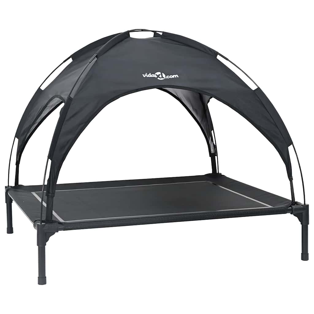 Dog Bed Folding Manual Black 90 x 81 x 80.5 cm Steel
