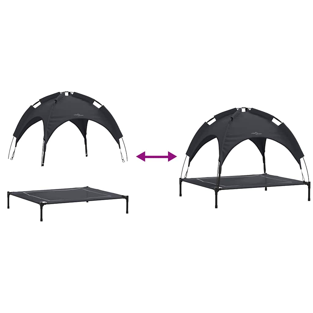Dog Bed Folding Manual Black 90 x 81 x 80.5 cm Steel