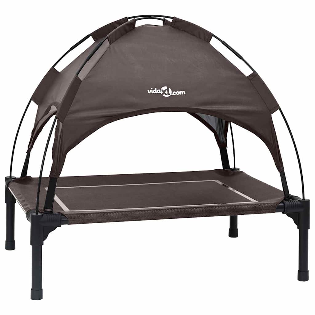 Dog Bed Folding Manual Brown 63 x 49.5 x 60 cm Steel