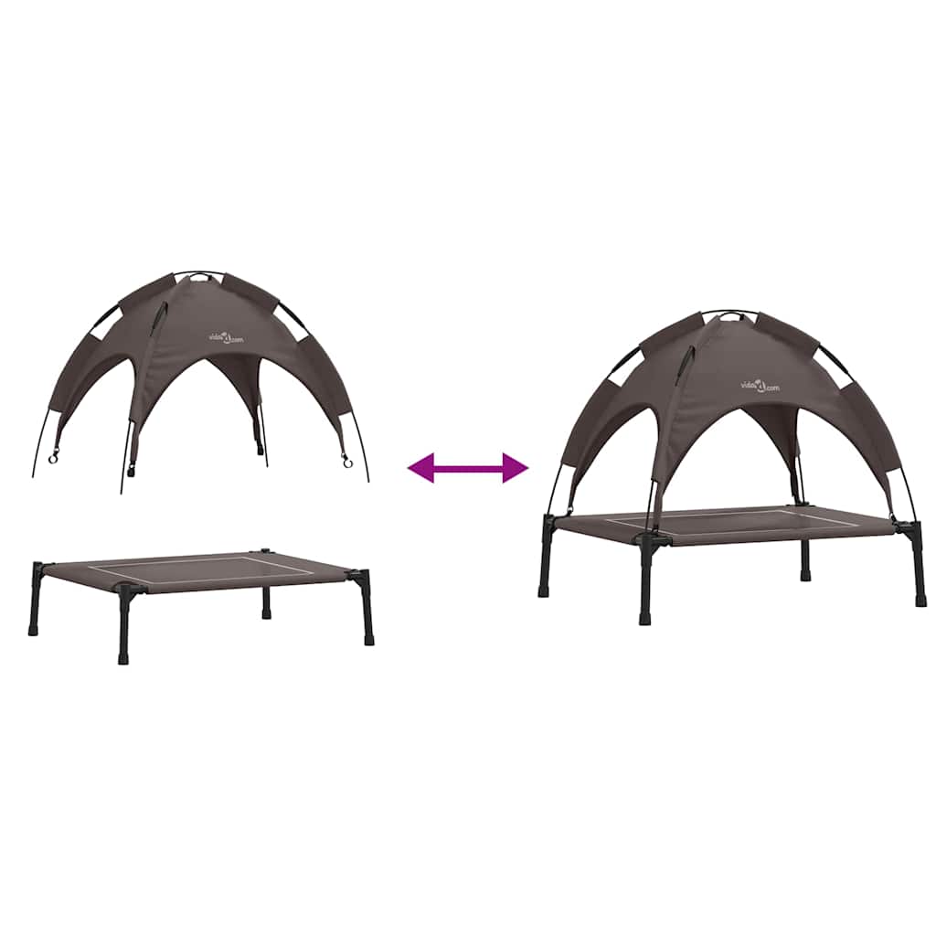 Dog Bed Folding Manual Brown 63 x 49.5 x 60 cm Steel