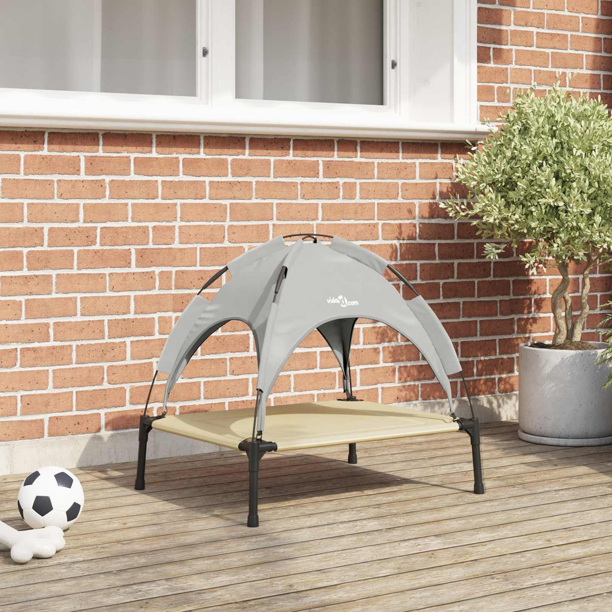 Dog Bed 63 x 49.5 x 60 cm Steel Silver Grey