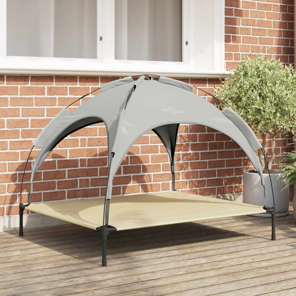 Dog Bed 104 x 86 x 84.5 cm Steel Silver Grey