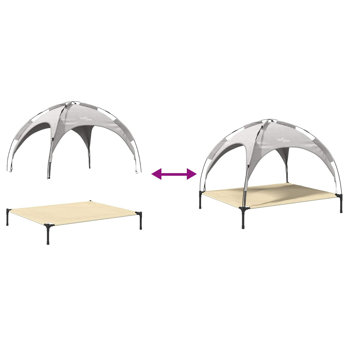 Dog Bed 104 x 86 x 84.5 cm Steel Silver Grey