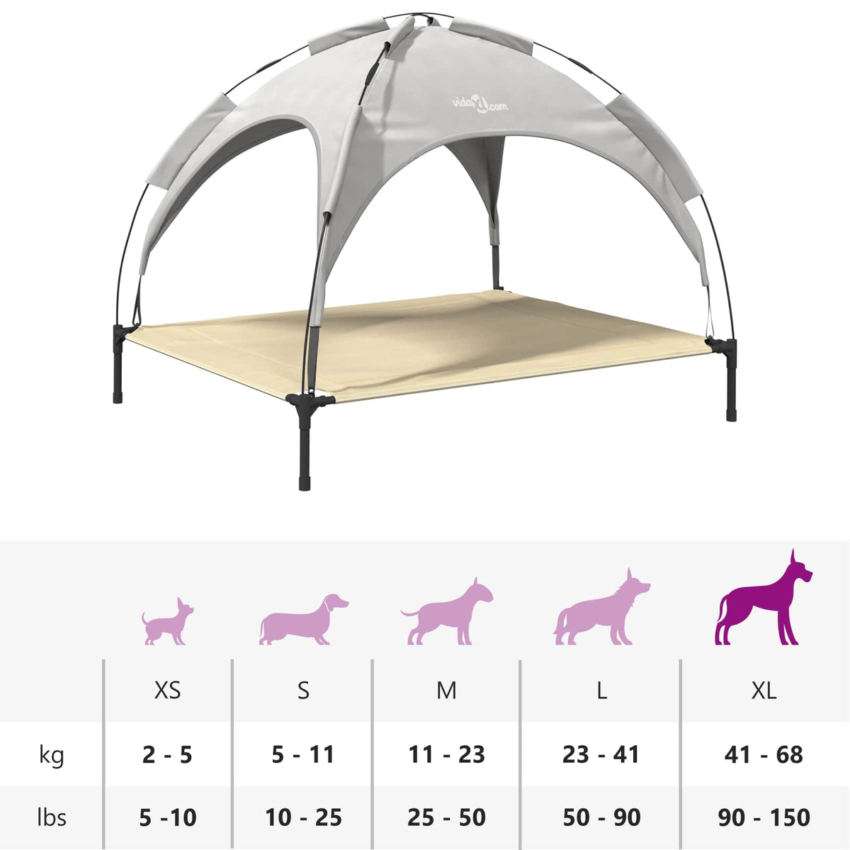 Dog Bed 104 x 86 x 84.5 cm Steel Silver Grey