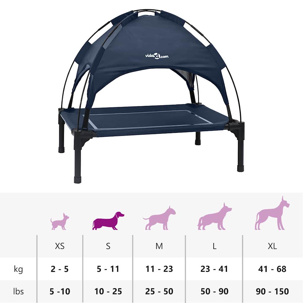 Dog Bed 63 x 49.5 x 60 cm Steel Navy Blue