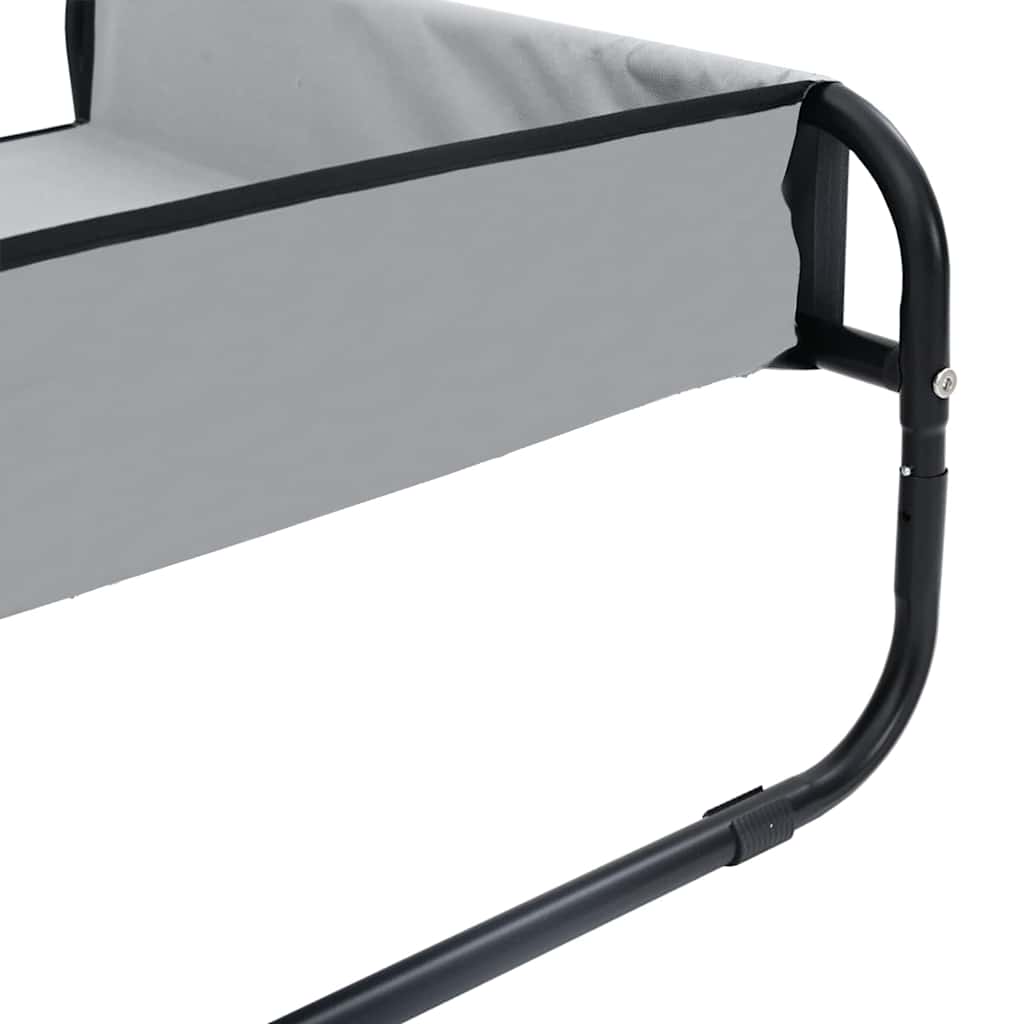 Dog Bed Folding Manual Light Grey 57 x 57 x 24 cm Steel