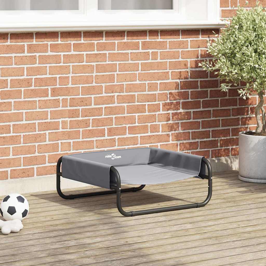 Dog Bed Folding Manual Light Grey 57 x 57 x 24 cm Steel