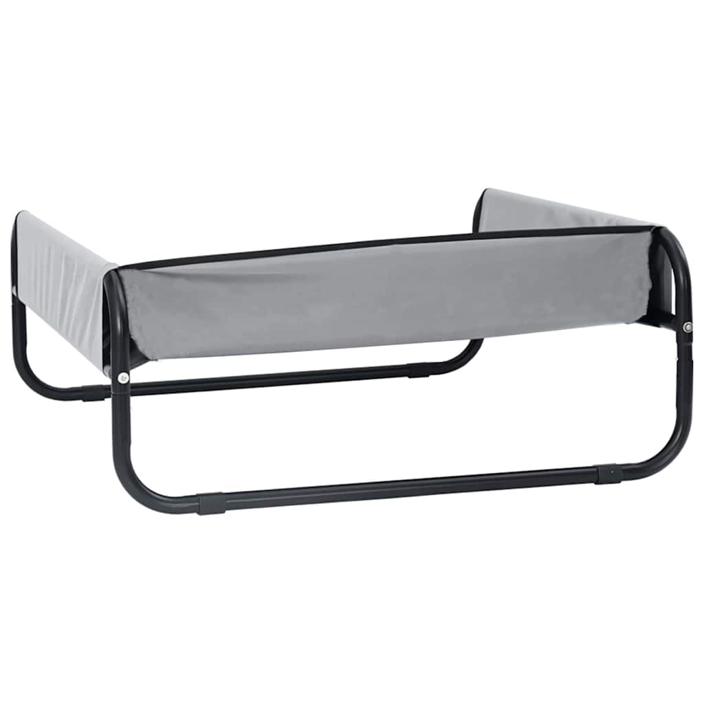 Dog Bed Folding Manual Light Grey 70 x 70 x 28.5 cm Steel