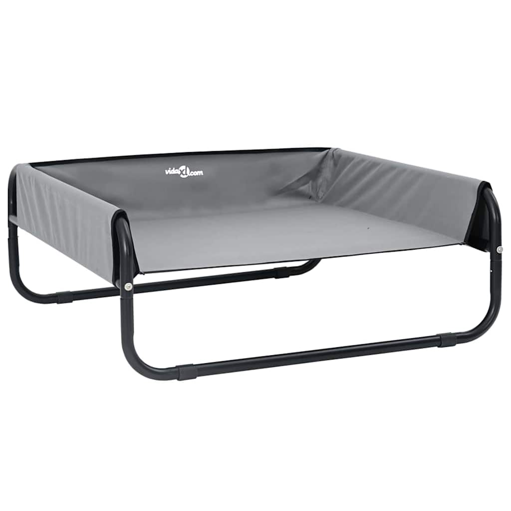 Dog Bed Folding Manual Light Grey 75 x 75 x 30 cm Steel