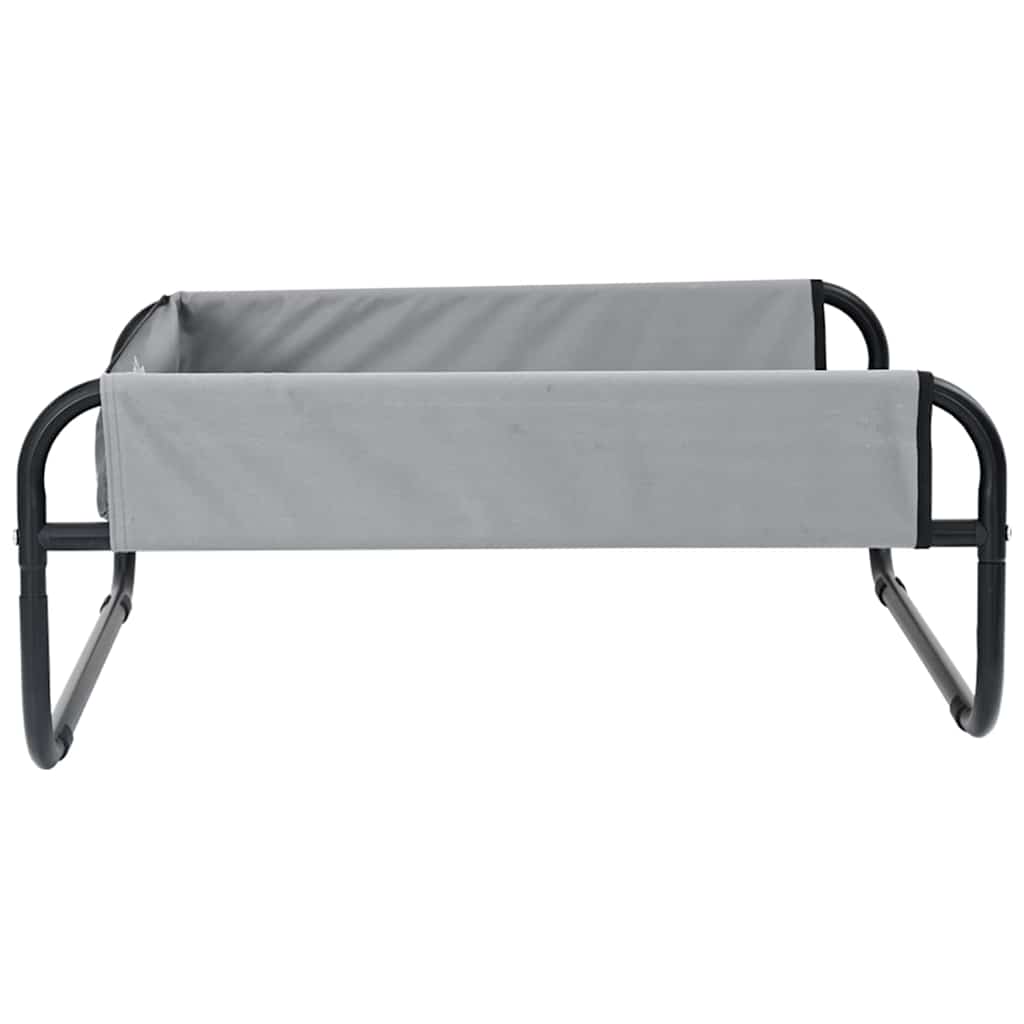 Dog Bed Folding Manual Light Grey 75 x 75 x 30 cm Steel