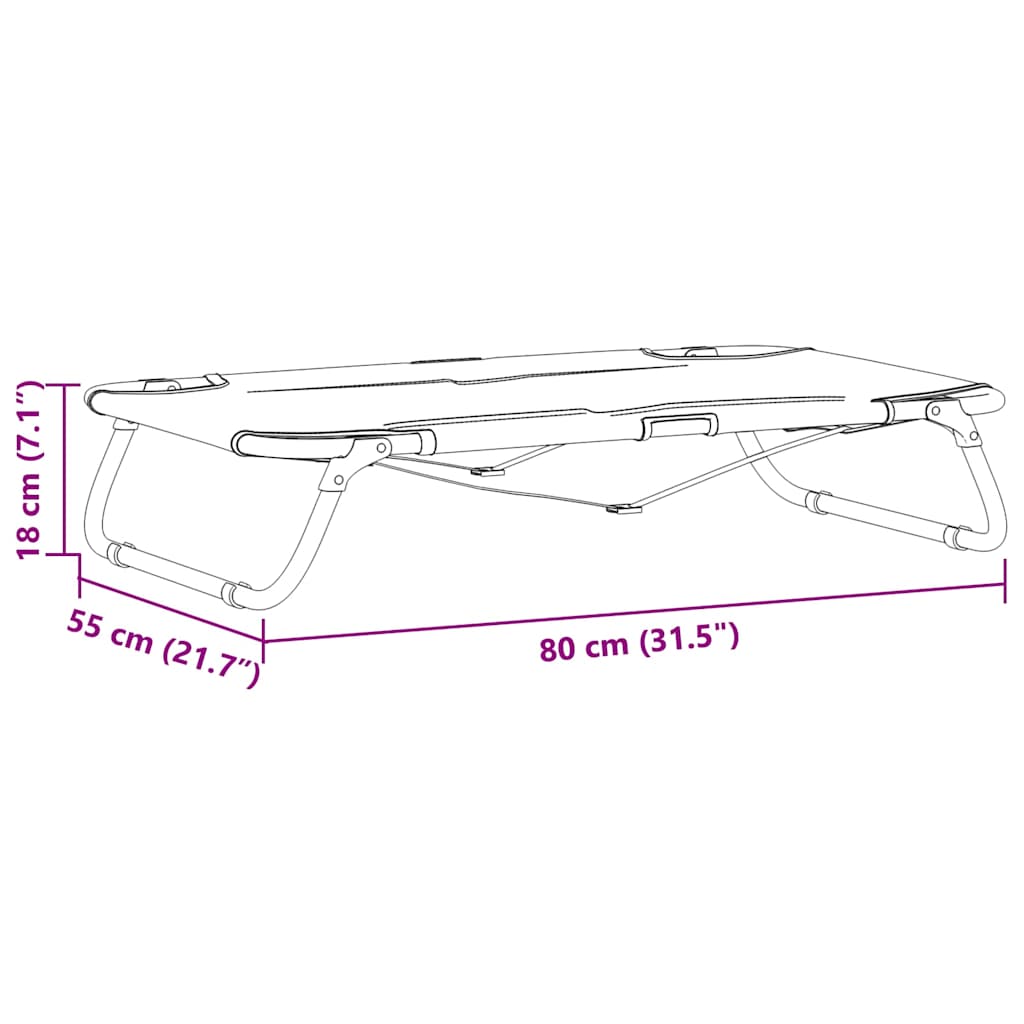 Dog Bed Folding Manual Light Grey 80 x 55 x 18 cm Steel