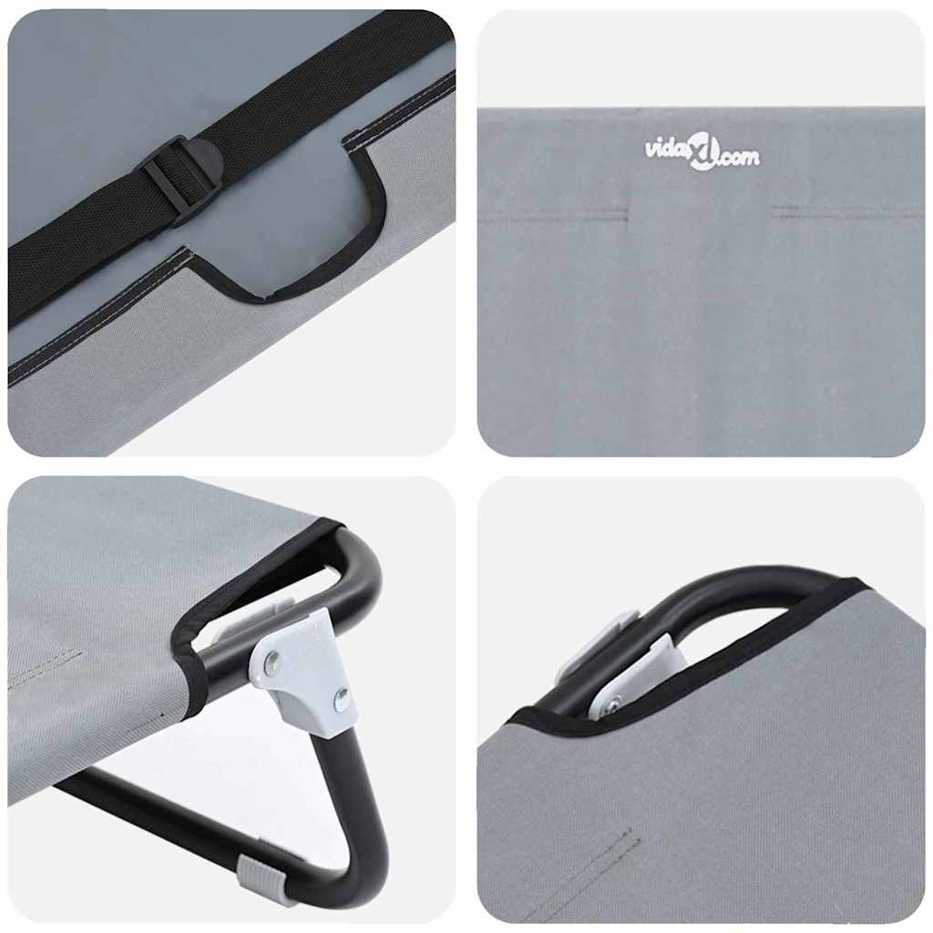 Dog Bed Folding Manual Light Grey 90 x 55 x 18 cm Steel