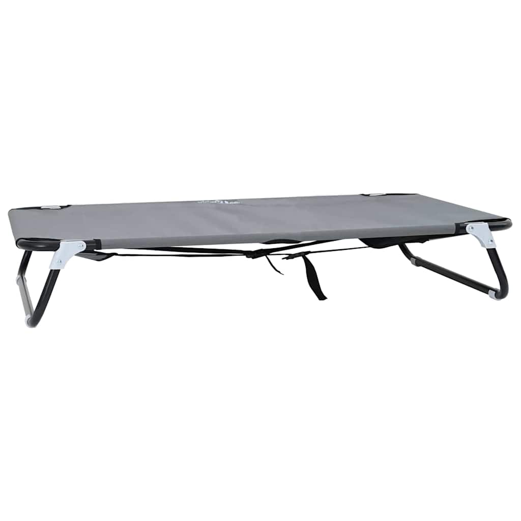 Dog Bed Folding Manual Light Grey 90 x 55 x 18 cm Steel