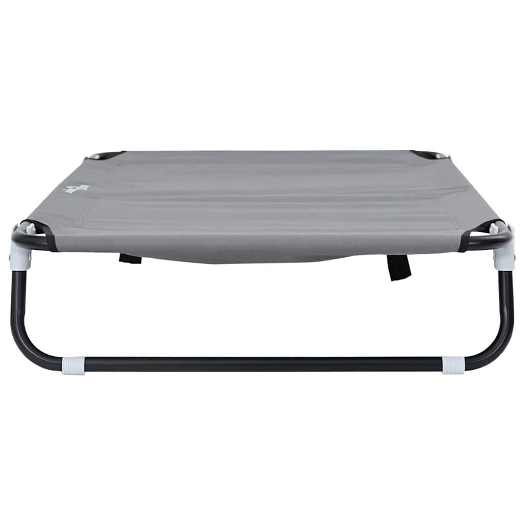Dog Bed Folding Manual Light Grey 90 x 55 x 18 cm Steel