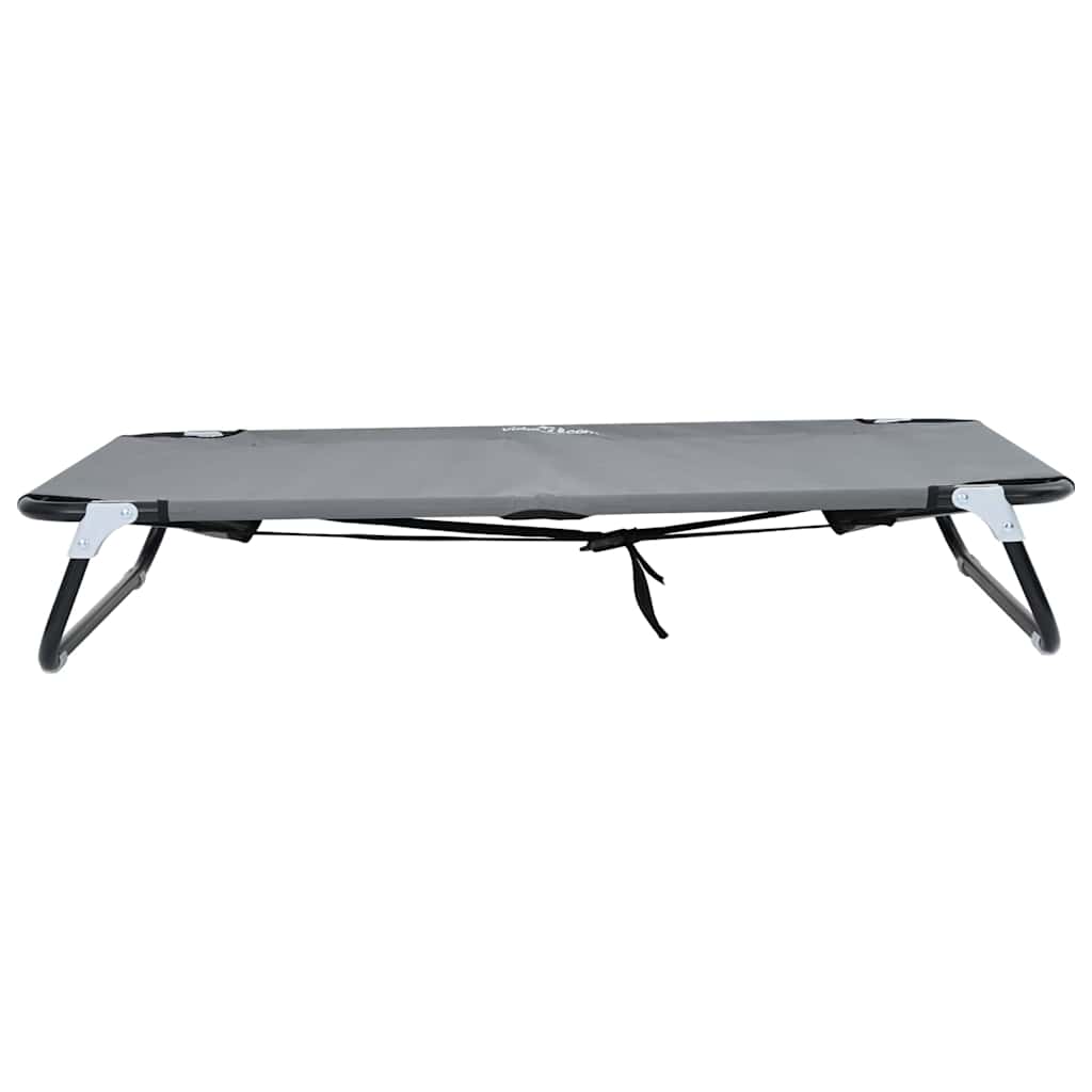 Dog Bed Folding Manual Light Grey 105 x 65 x 18 cm Steel