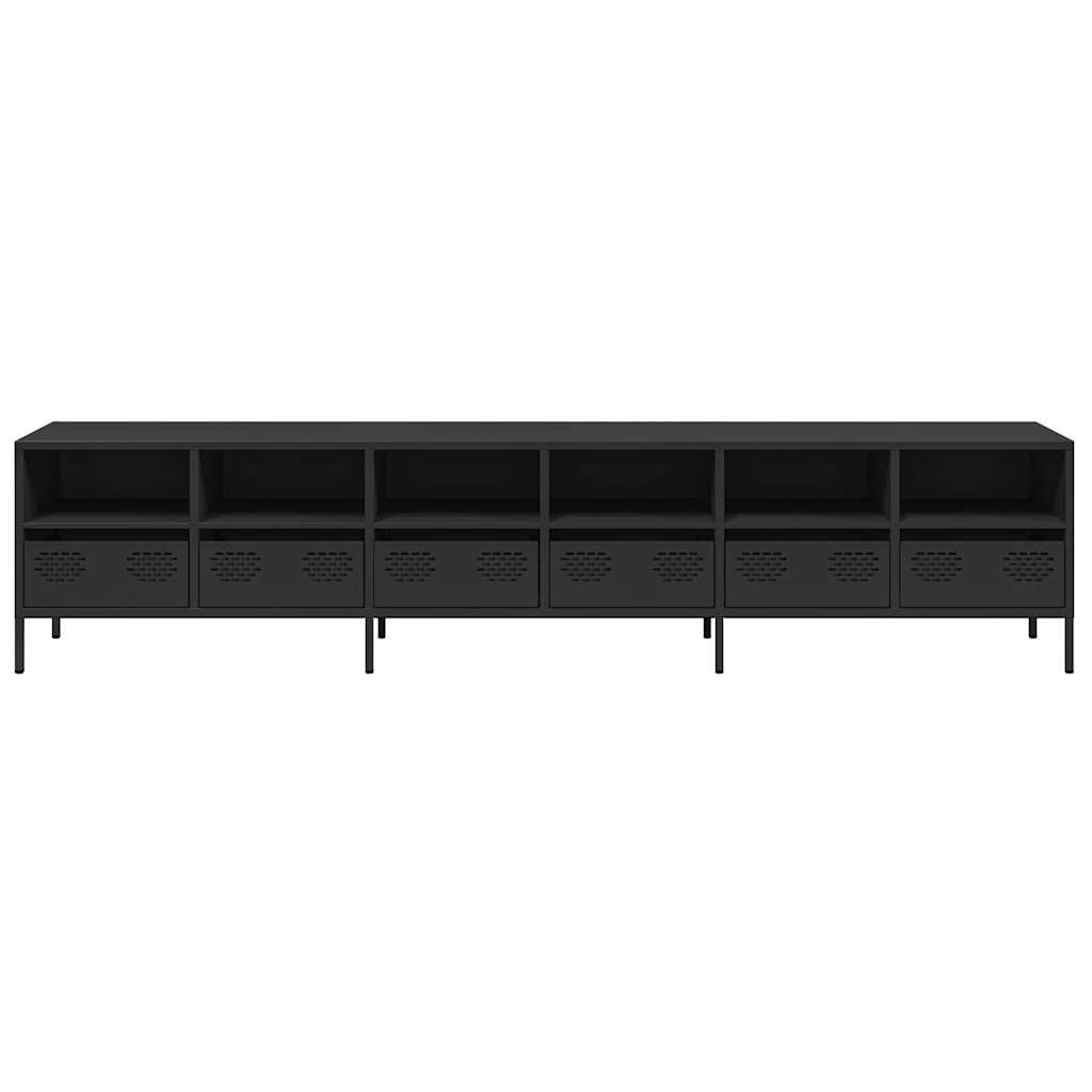 TV Cabinet Black 202x39x43,5 cm Cold-rolled Steel