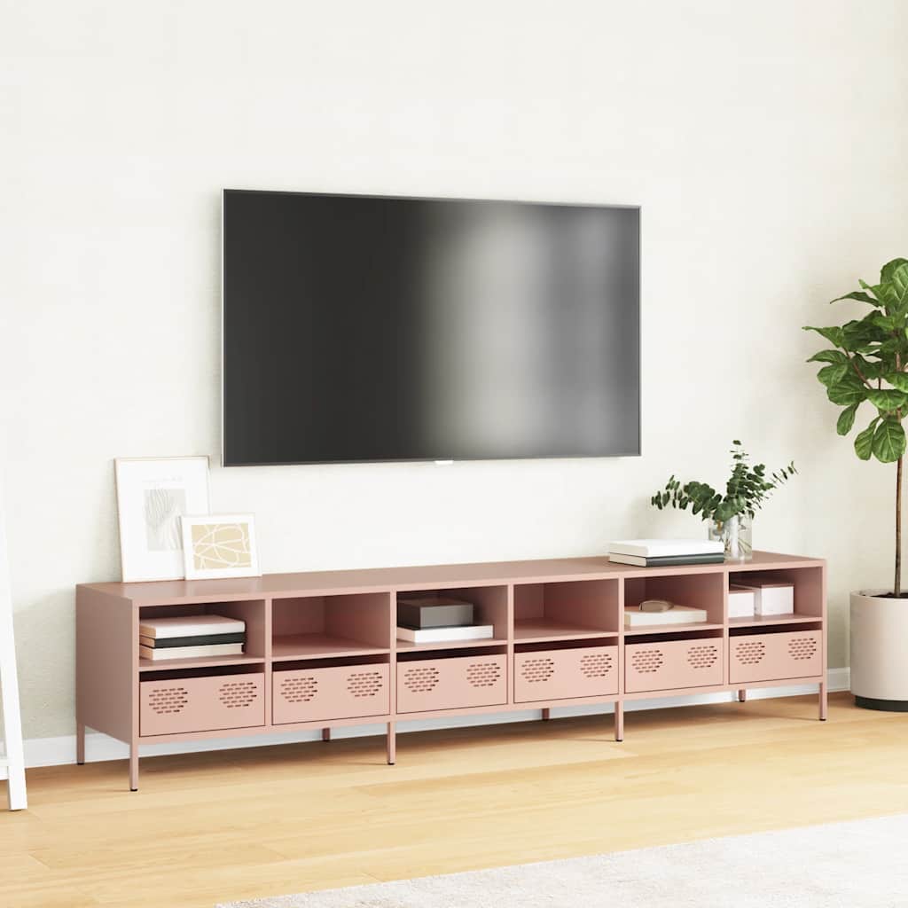 TV Cabinet Pink 202x39x43,5 cm Cold-rolled Steel