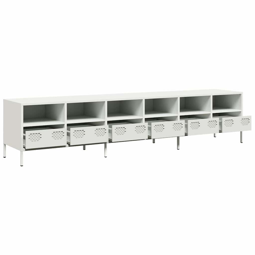 TV Cabinet White 202x39x43,5 cm Cold-rolled Steel