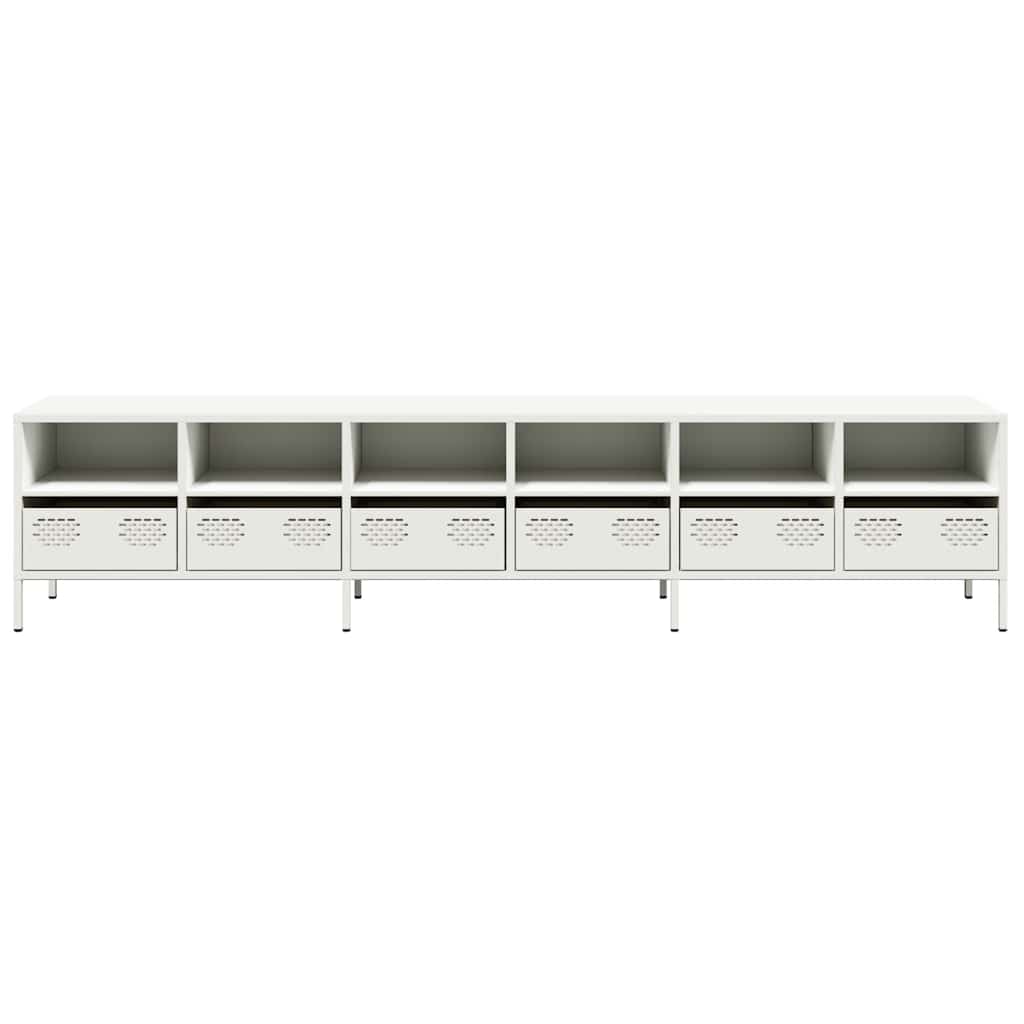 TV Cabinet White 202x39x43,5 cm Cold-rolled Steel