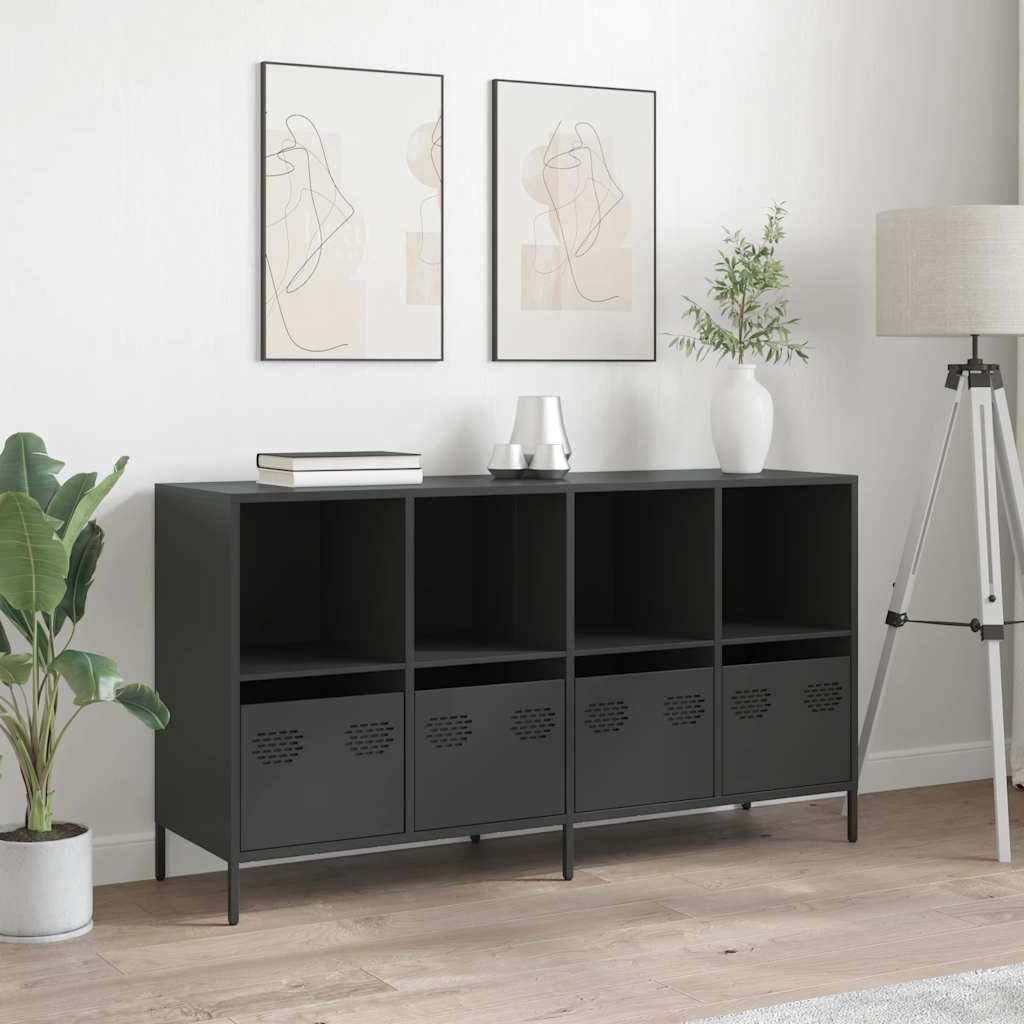 vidaXL Sideboard Black 135x39x73.5 cm Cold-rolled Steel