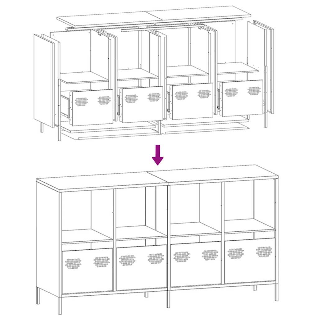 vidaXL Sideboard Black 135x39x73.5 cm Cold-rolled Steel