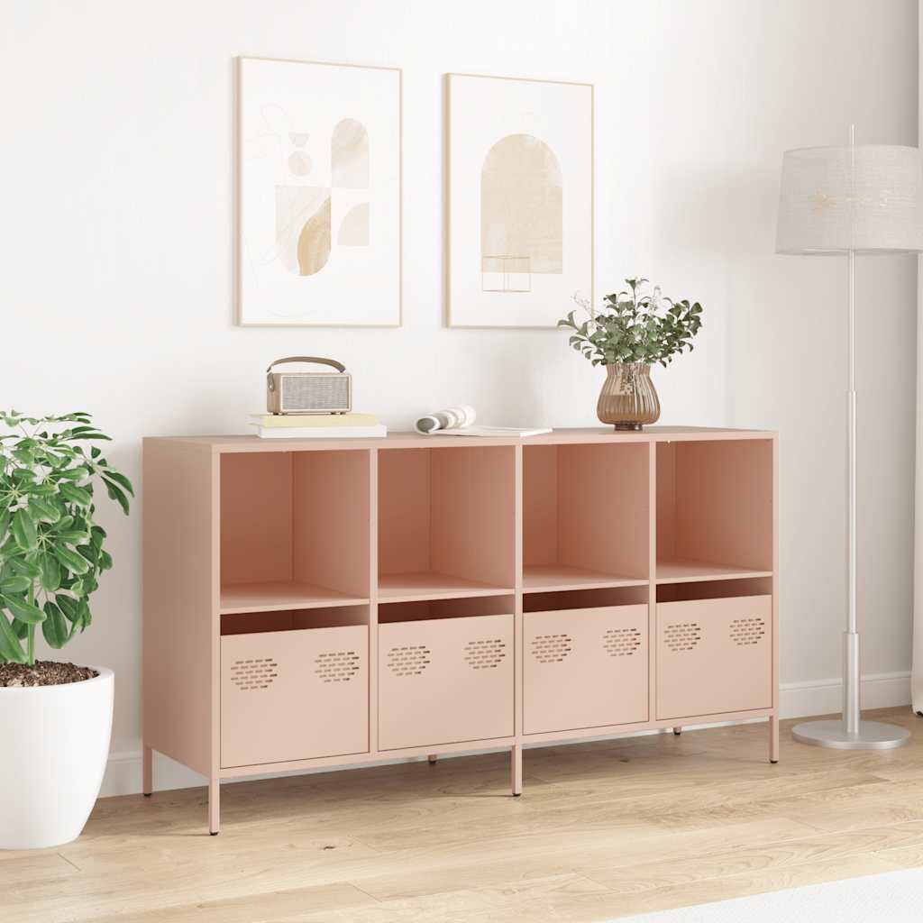 vidaXL Sideboard Pink 135x39x73.5 cm Cold-rolled Steel