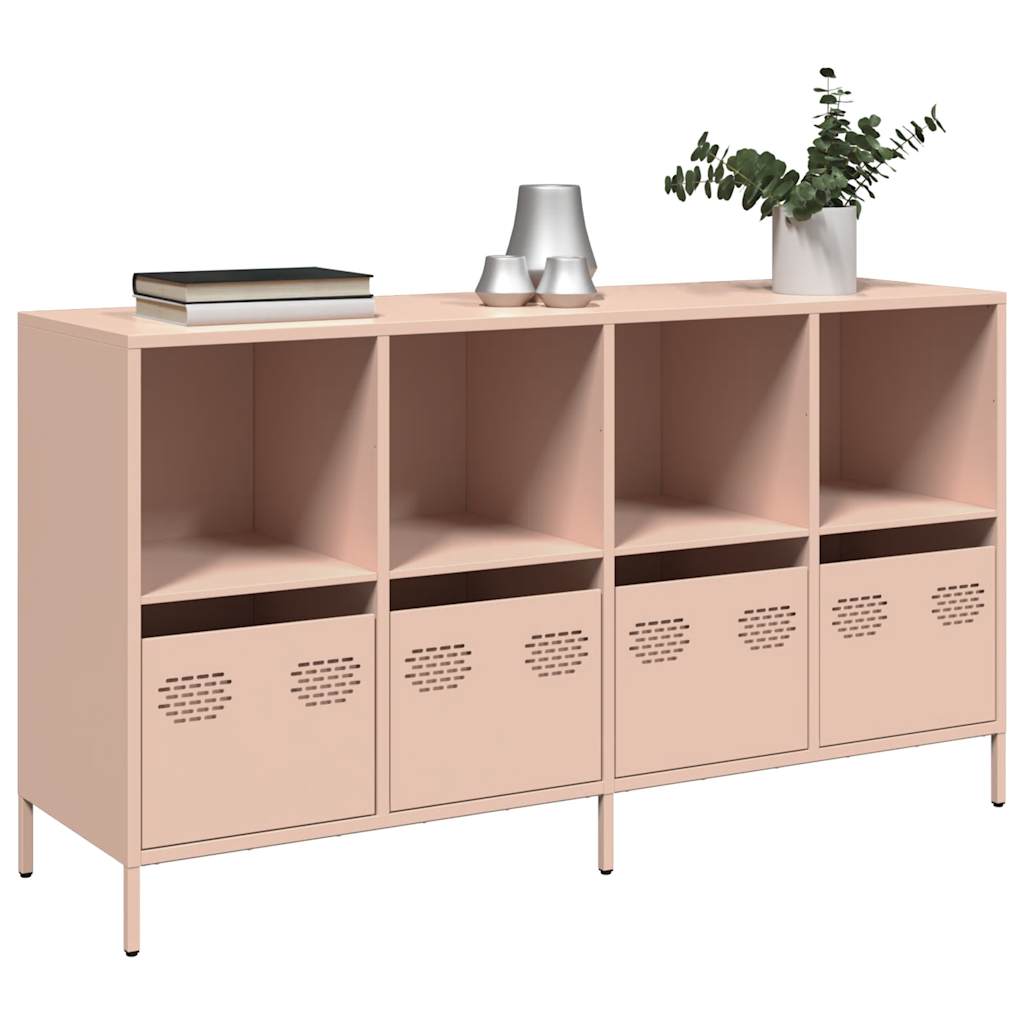 vidaXL Sideboard Pink 135x39x73.5 cm Cold-rolled Steel