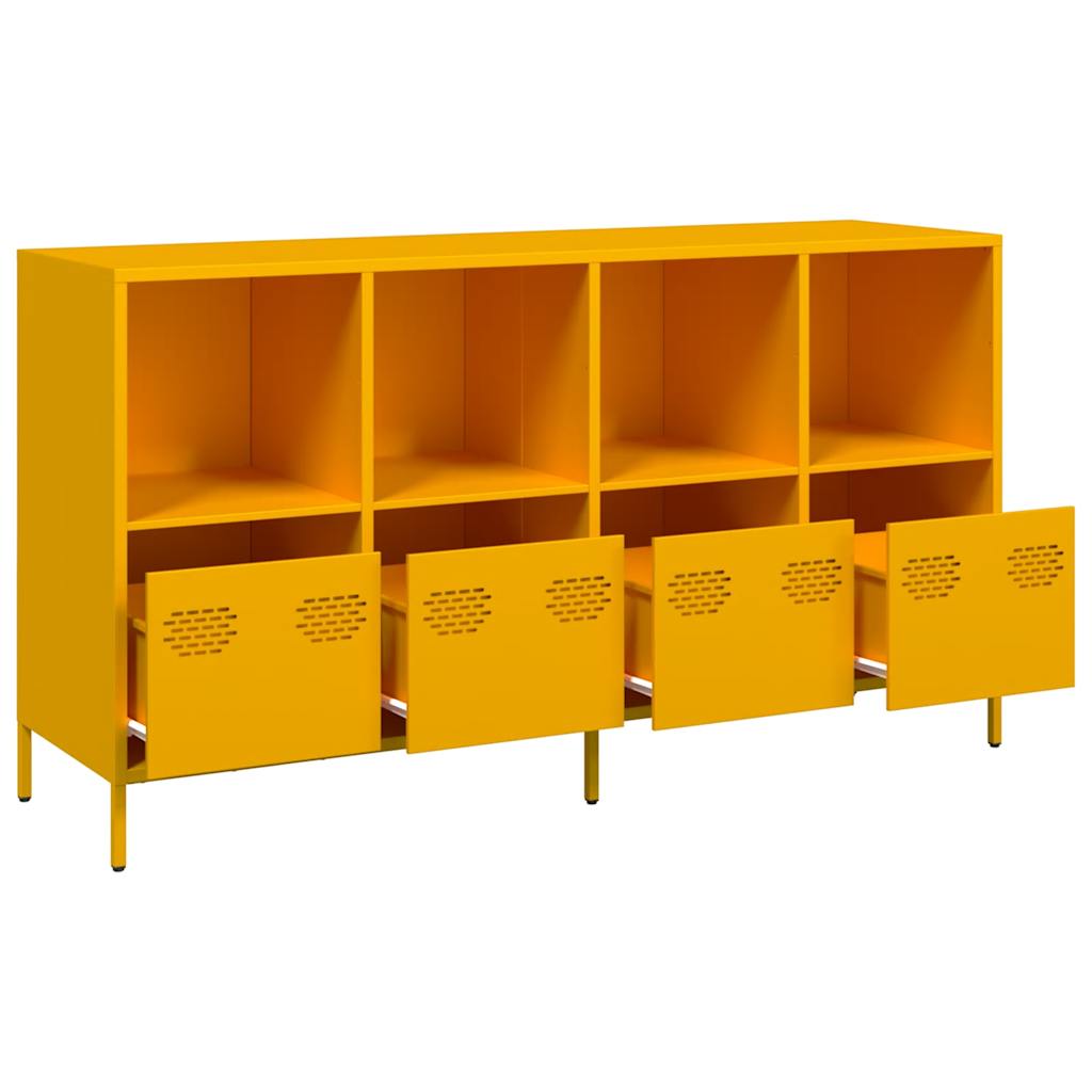 vidaXL Sideboard Mustard Yellow 135x39x73.5 cm Cold-rolled Steel