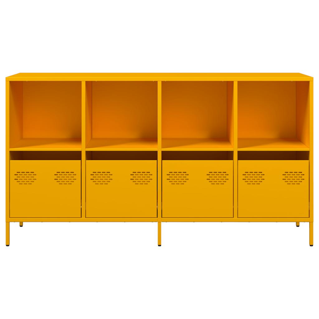 vidaXL Sideboard Mustard Yellow 135x39x73.5 cm Cold-rolled Steel