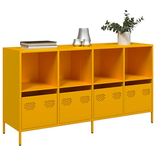 vidaXL Sideboard Mustard Yellow 135x39x73.5 cm Cold-rolled Steel