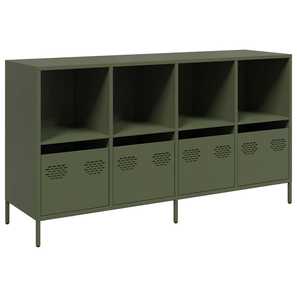 vidaXL Sideboard Olive Green 135x39x73.5 cm Cold-rolled Steel