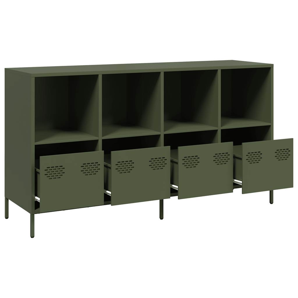 vidaXL Sideboard Olive Green 135x39x73.5 cm Cold-rolled Steel