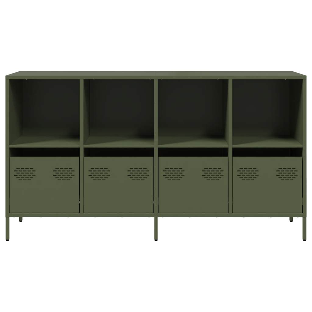 vidaXL Sideboard Olive Green 135x39x73.5 cm Cold-rolled Steel