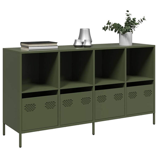 vidaXL Sideboard Olive Green 135x39x73.5 cm Cold-rolled Steel