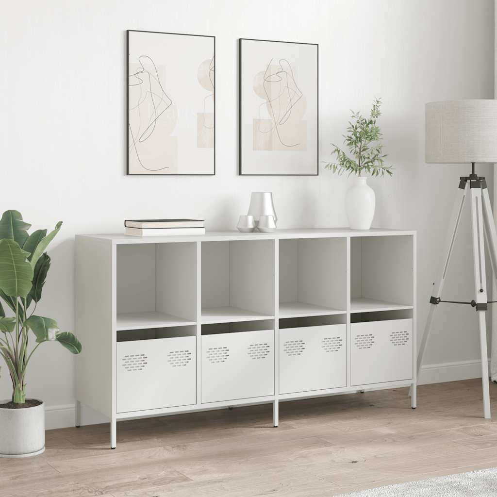 vidaXL Sideboard White 135x39x73.5 cm Cold-rolled Steel