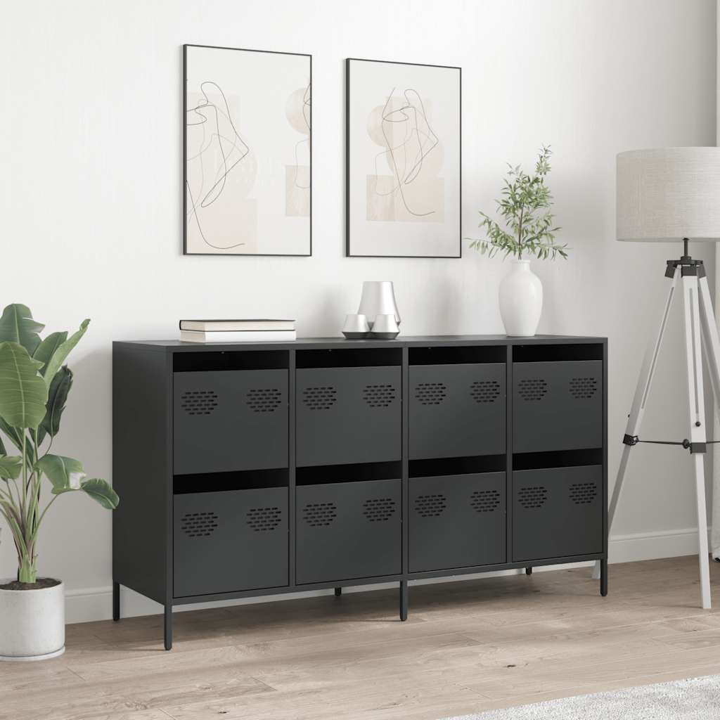 vidaXL Sideboard Black 135x39x73.5 cm Cold-rolled Steel