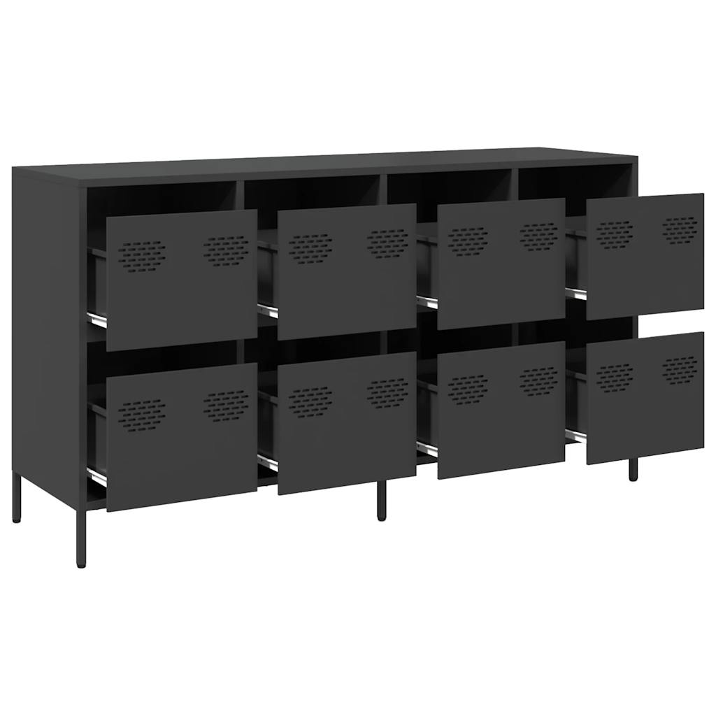 vidaXL Sideboard Black 135x39x73.5 cm Cold-rolled Steel