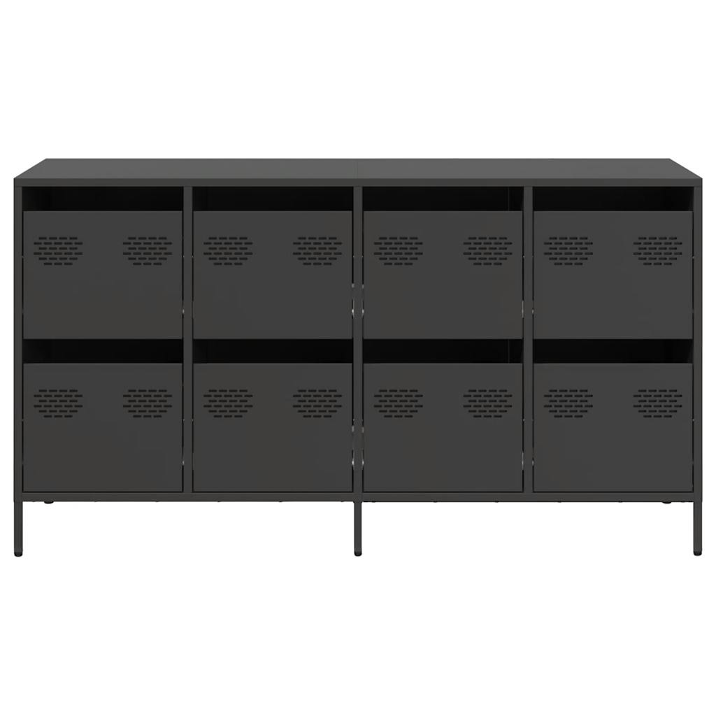 vidaXL Sideboard Black 135x39x73.5 cm Cold-rolled Steel