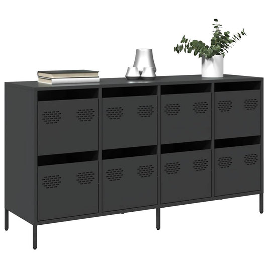 vidaXL Sideboard Black 135x39x73.5 cm Cold-rolled Steel