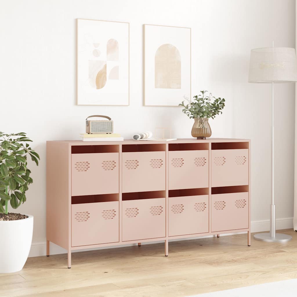 vidaXL Sideboard Pink 135x39x73.5 cm Cold-rolled Steel