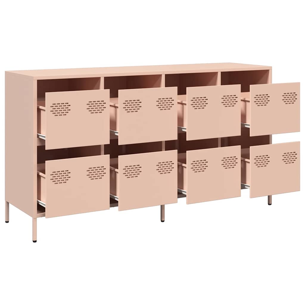 vidaXL Sideboard Pink 135x39x73.5 cm Cold-rolled Steel