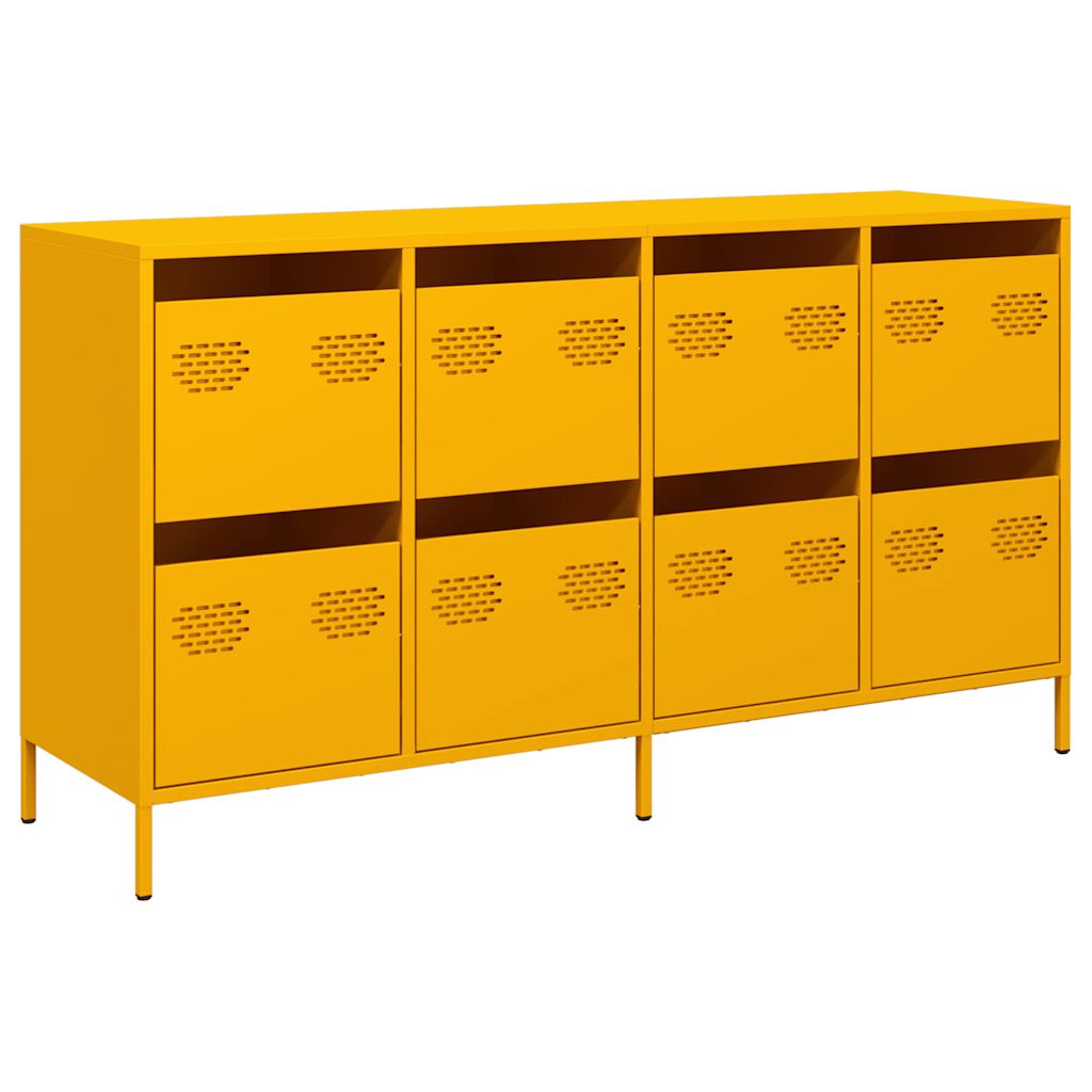 vidaXL Sideboard Mustard Yellow 135x39x73.5 cm Cold-rolled Steel