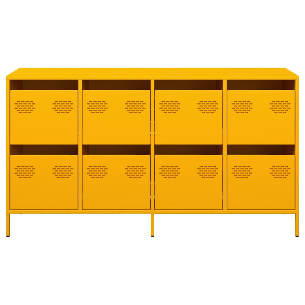 vidaXL Sideboard Mustard Yellow 135x39x73.5 cm Cold-rolled Steel