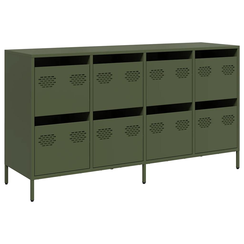 vidaXL Sideboard Olive Green 135x39x73.5 cm Cold-rolled Steel