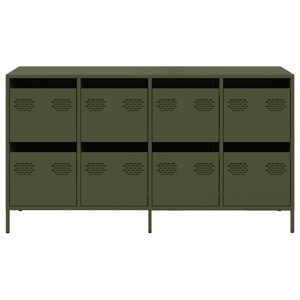 vidaXL Sideboard Olive Green 135x39x73.5 cm Cold-rolled Steel