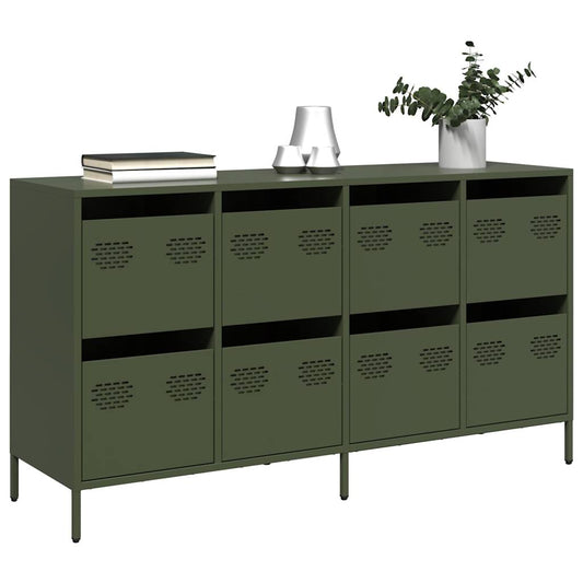 vidaXL Sideboard Olive Green 135x39x73.5 cm Cold-rolled Steel