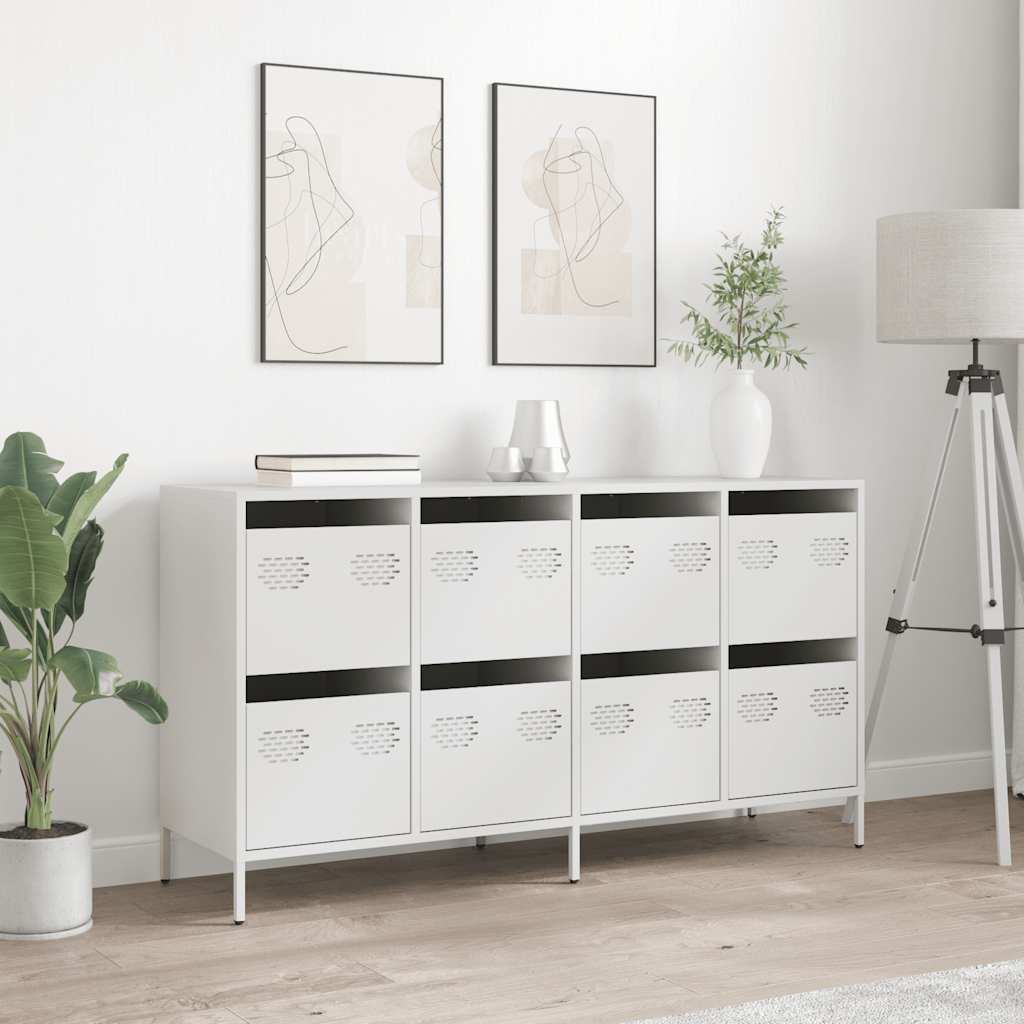 vidaXL Sideboard White 135x39x73.5 cm Cold-rolled Steel