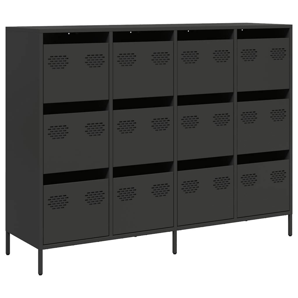 vidaXL Sideboard Black 135x39x103.5 cm Cold-rolled Steel