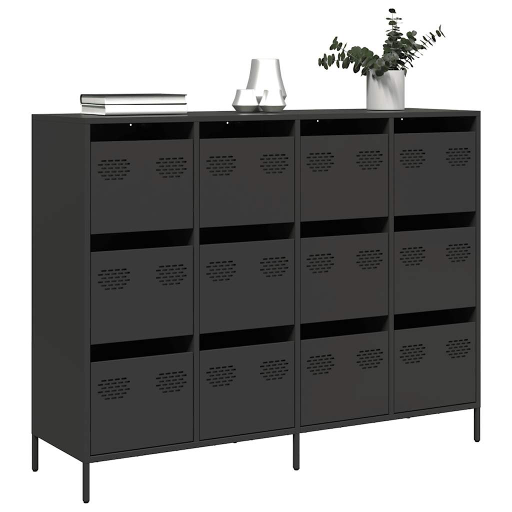 vidaXL Sideboard Black 135x39x103.5 cm Cold-rolled Steel