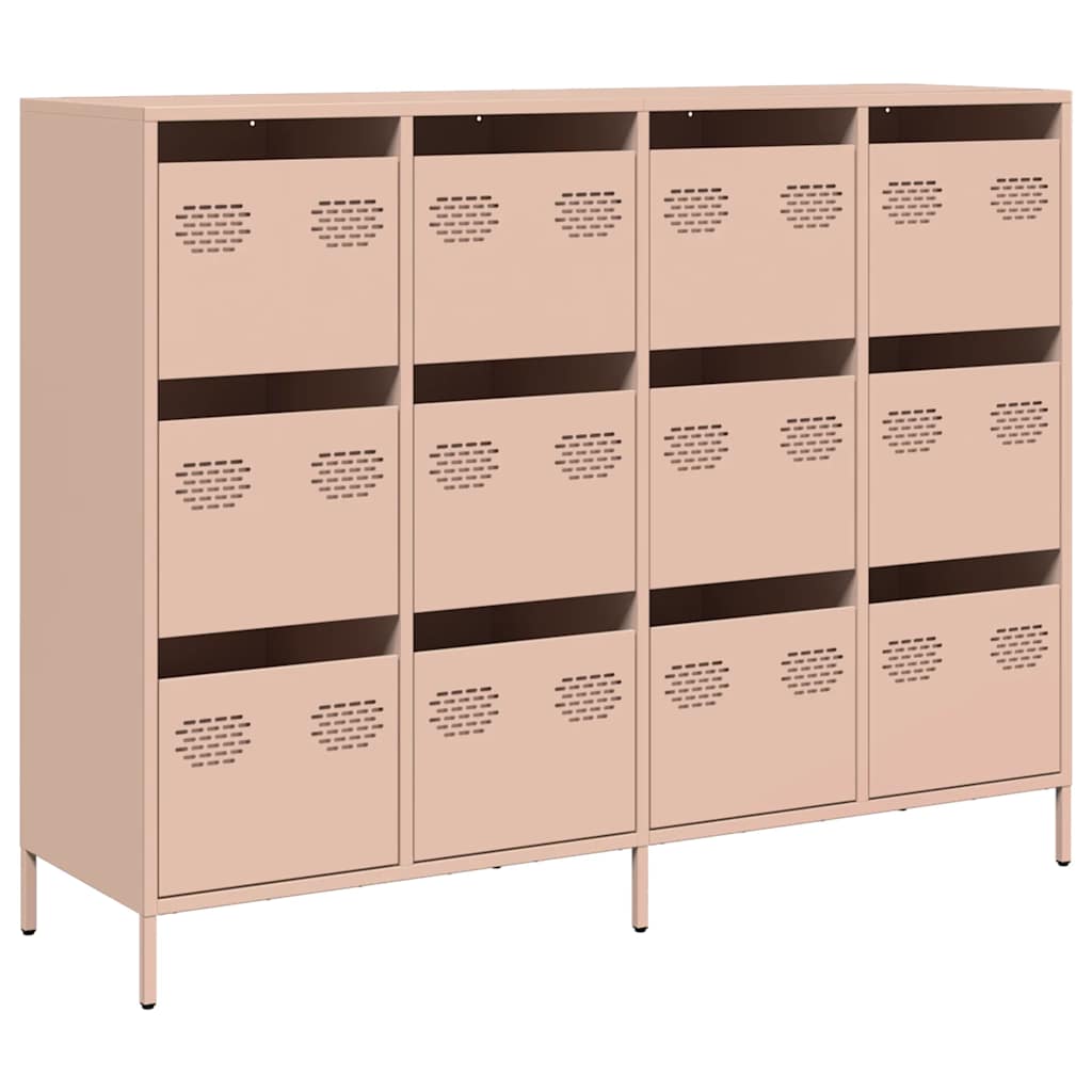 vidaXL Sideboard Pink 135x39x103.5 cm Cold-rolled Steel